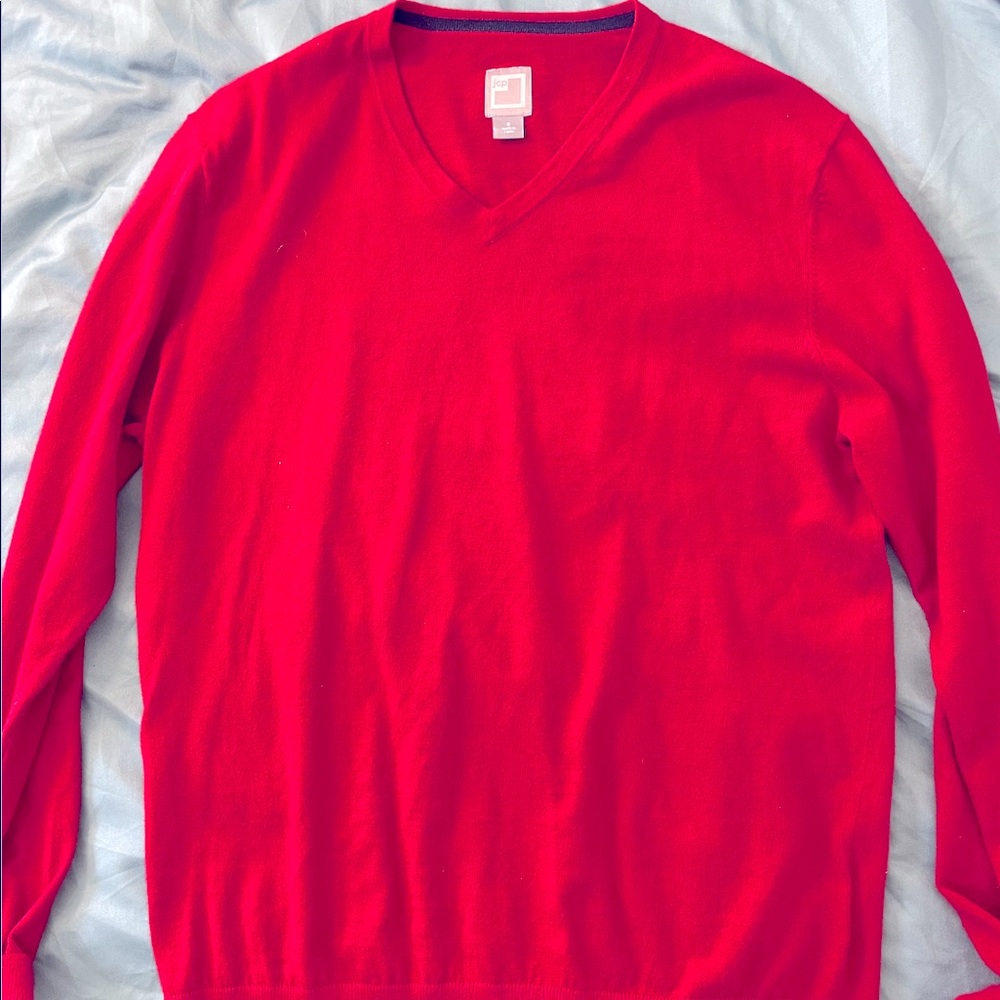 JC Penny 95% Cotton, 5% Cashmere red sweater.